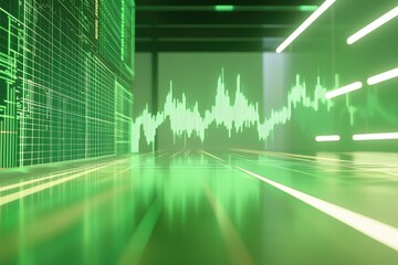 Futuristic financial data visualization