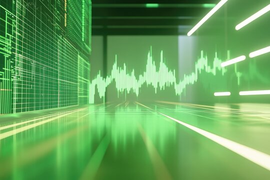 Futuristic financial data visualization - Powered by Adobe