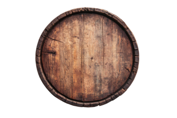 Rustic Wooden Barrel Head Vintage Texture, Perfect for Design Projects