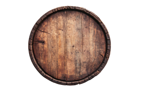 Rustic Wooden Barrel Head Vintage Texture, Perfect for Design Projects