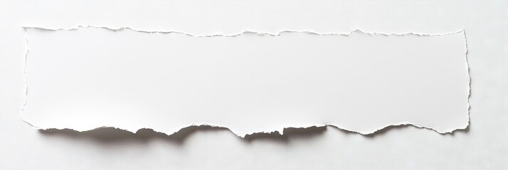 A rectangular piece of white paper, torn from a larger sheet, leaving ragged edges