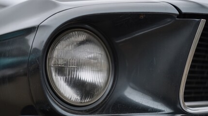 Fototapeta premium Close up of vintage car headlight detail 