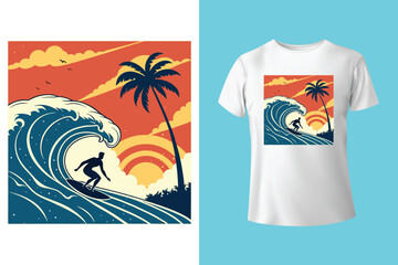Summer T-Shirt Design – Tropical Vibes, Sunshine, and Beach Life Graphic Tee
