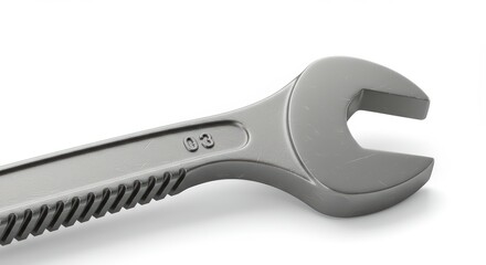 Obraz premium Close-up of a Metallic Wrench, Tool for Repair and Maintenance