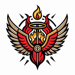 Obraz premium Wings of Light and Fire – Angel & Demon Wings Only