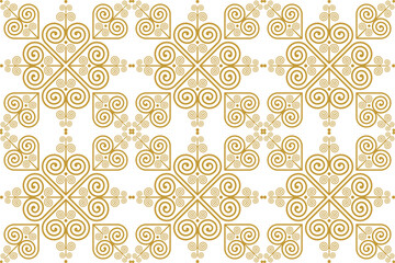 Seamless golden Hmong pattern