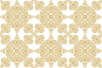Seamless golden Hmong pattern