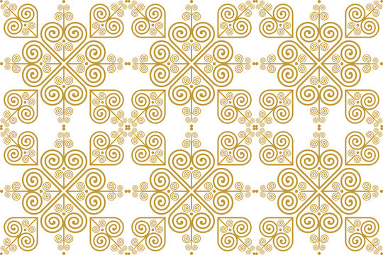 Seamless golden Hmong pattern