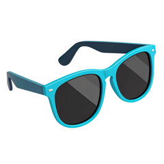 3d render of cartoon sunglasses icon in dynamic angle view, realistic colors, Isolated on transparent background