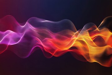 Colorful abstract waves flowing gracefully across a dark background