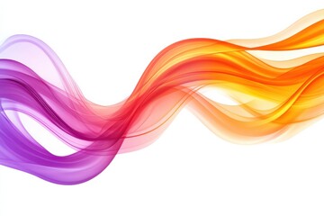 Colorful wave patterns flowing gracefully across a white background in bright hues