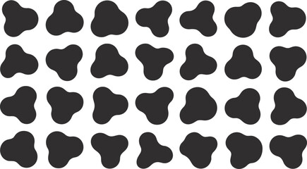 Abstract organic shape pattern vector, seamless fluid blob texture, black modern geometric background, trendy minimal design element illustration