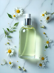 Massage oil bottle with leaves