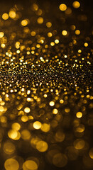 Golden Glitter Bokeh Sparkling with Festive Light Texture
