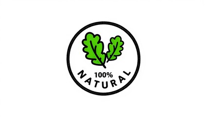 100% Natural Eco-Friendly Green Leaf Logo Design, leaf, logo, natural, organic, green, graphics, visual, purity, renewable, sustainable, aesthetic, promotion, vivid, tag, identity, minimal, conservati