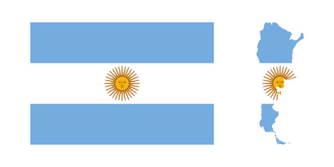 Argentina flag map icon symbol