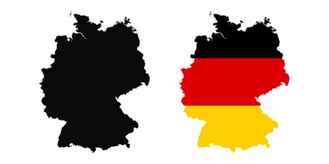 Germany flag map icon set