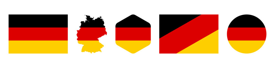Germany flag holidays stickers icon set