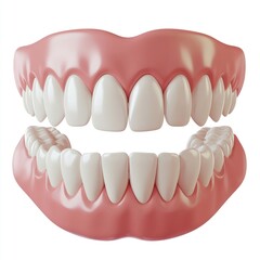 Obraz premium White teeth human illustration realistic.