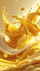 Vibrant Yellow Liquid Splash Background – Dynamic Abstract Art in Motion