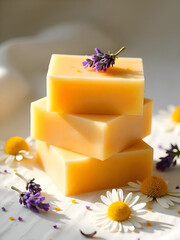 Rectangular soaps visible textures stack