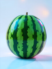 Watermelon with dark light stripes