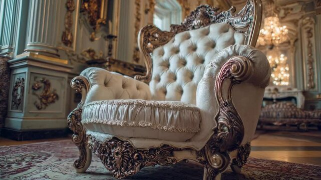 ornate armchair nestled in an opulent interior, radiating luxury and elegance, a visual feast of baroque style furniture