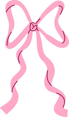 Wavy Ribbon Bow With Long Cascading Ends