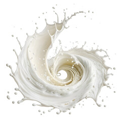 Milk tornado isolated on white background