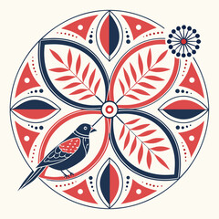 Modern abstract geometric shapes with bold colors and symmetry