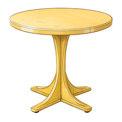 Yellow plastic round table isolated on white background