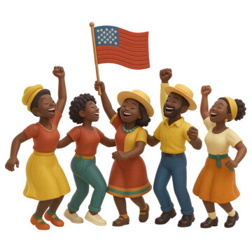 Celebration of freedom and unity community park digital art joyful atmosphere eye-level perspective cultural pride