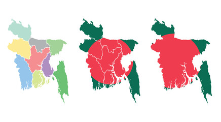 Fototapeta premium Vector Maps of Bangladesh