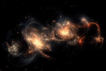Cosmic dance of galaxies in the depths of space captured in vivid colors