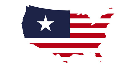 Usa flag map icon