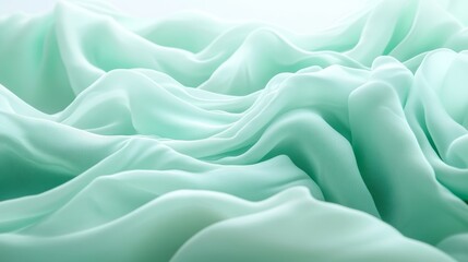 Obraz premium Abstract Background Of Flowing Light Blue Fabric, Draped And Waving In Gentle Curves And Folds