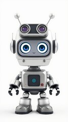 Charming Futuristic Robot Character with Expressive Design