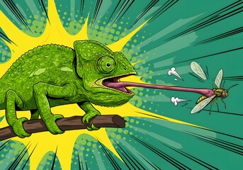 Chameleon Catching Insect