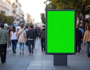 Fototapeta premium Blank billboard on busy city street