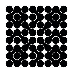 Abstract pattern of black connected dots, metabol. Isolated vector illustration.