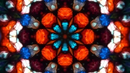 Stained glass kaleidoscope pattern - Powered by Adobe