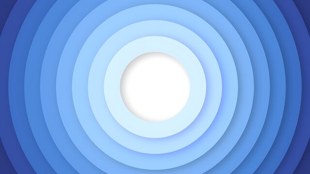 Abstract blue concentric circle layers creating a modern minimalist geometric design