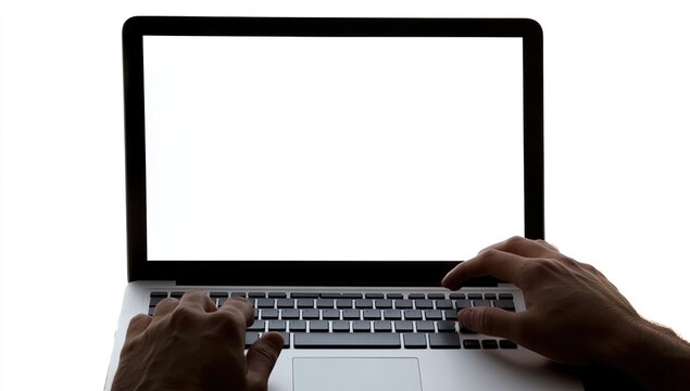 Silhouette of Hands Typing on Laptop