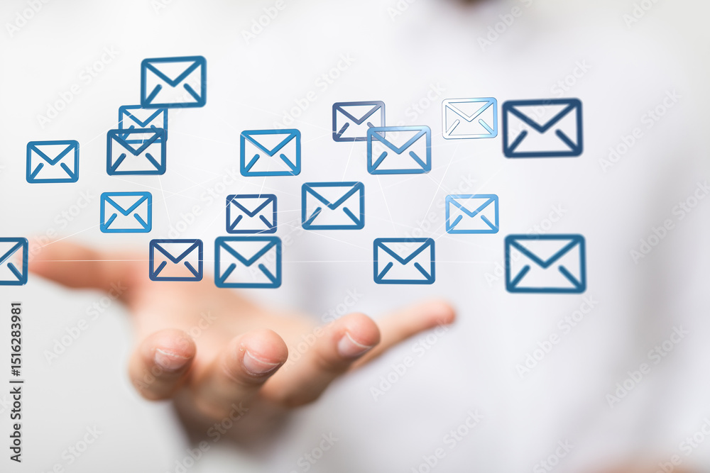 Poster seamless email communication. instant messaging and global reach. reliable and secure.