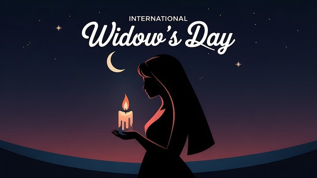 International Widow's Day: Mother and children walking together, symbolizing hope and future

