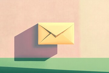Pastel envelope on a gradient background