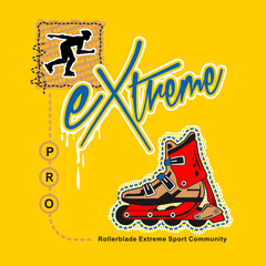 Fototapeta premium roller skate sport typography slogan. Vector illustration