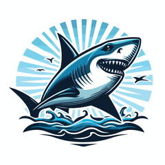 fierce shark vector image