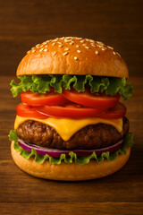 hamburger on white background