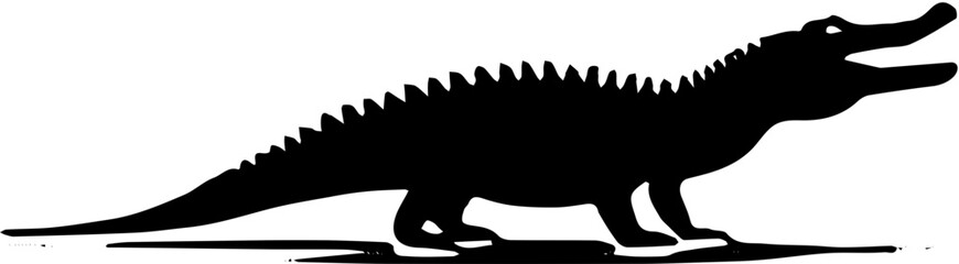 silhouette of a crocodile 